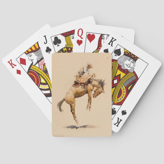 Bucking Bronco by Edward Borein Poker Cards (Back)