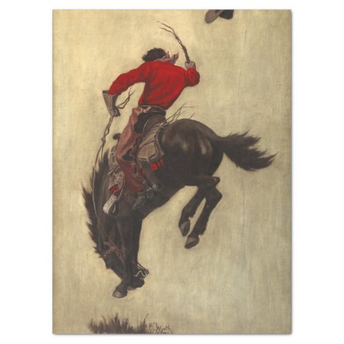 Bucking Bronco by Newell Convers Wyeth Tissue Paper