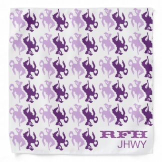 Bucking Bronco Girl purple Bandana