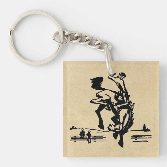 Bucking Bronco Rider Keychain (Front)