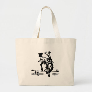 Bucking Bronco Rider Large Tote Bag