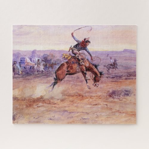 Bucking Bronco Taming a Wild Horse Jigsaw Puzzle