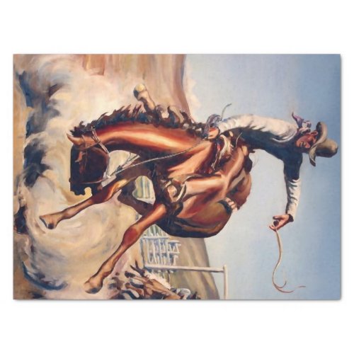 Bucking Bronco Western Art by Will James Tissue Paper
