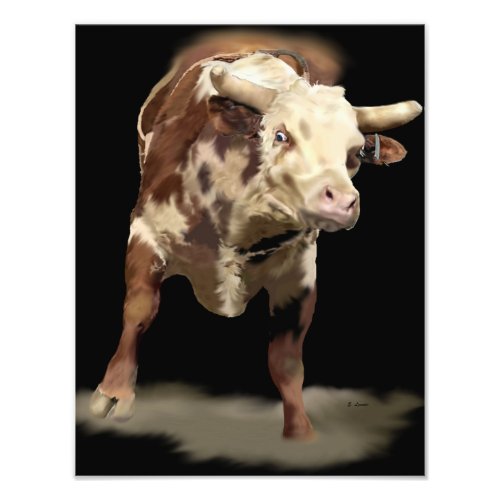 Bucking Bull Art Print