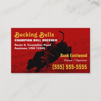 Bucking Bull Business Card by coolcards_biz at Zazzle
