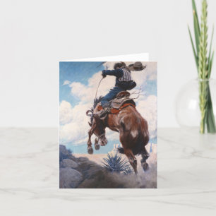 Bucking by Newell Convers Wyeth Letterpress Thank You Card