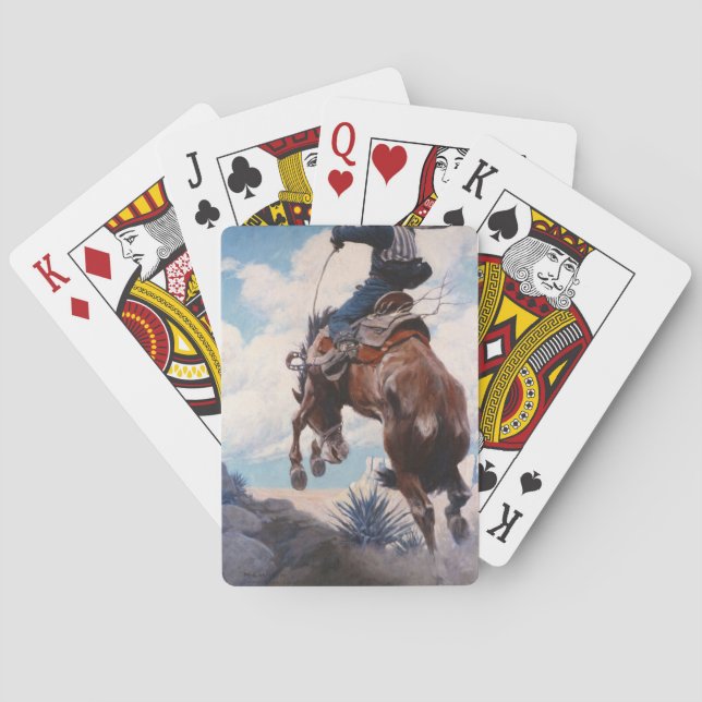 Bucking by Newell Convers Wyeth Poker Cards (Back)