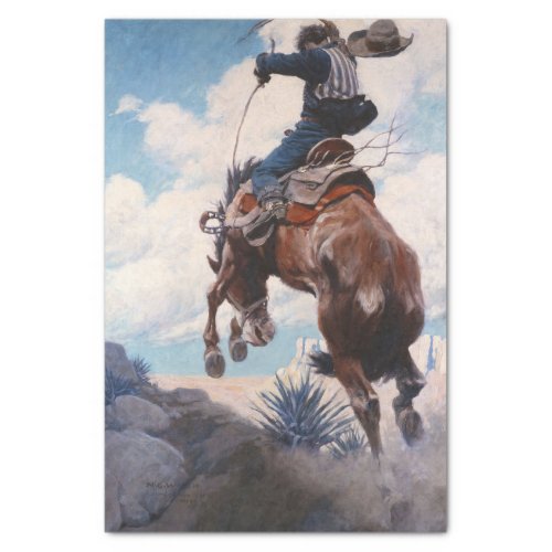Bucking by Newell Convers Wyeth Tissue Paper