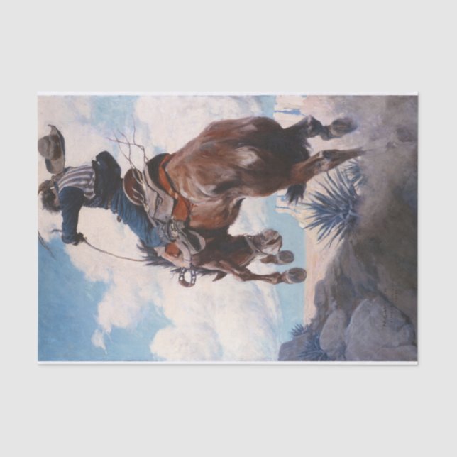 Bucking by Newell Convers Wyeth Tissue Paper (Front)