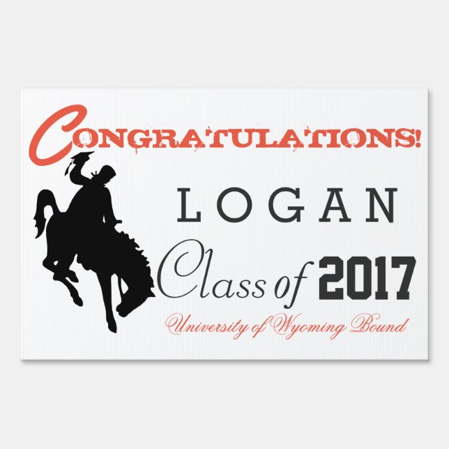 Bucking Grad Graduation sign (Front)