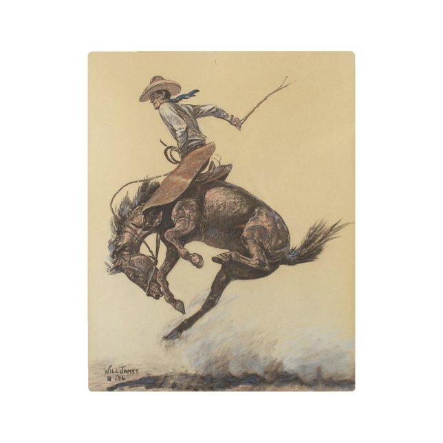 “Bucking Horse” Western Art by Will James (Front)
