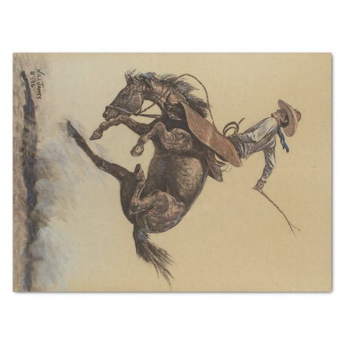 Bucking Horse Western Art by Will James Tissue Paper