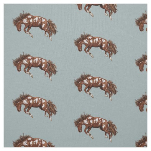 Bucking paint horse fabric