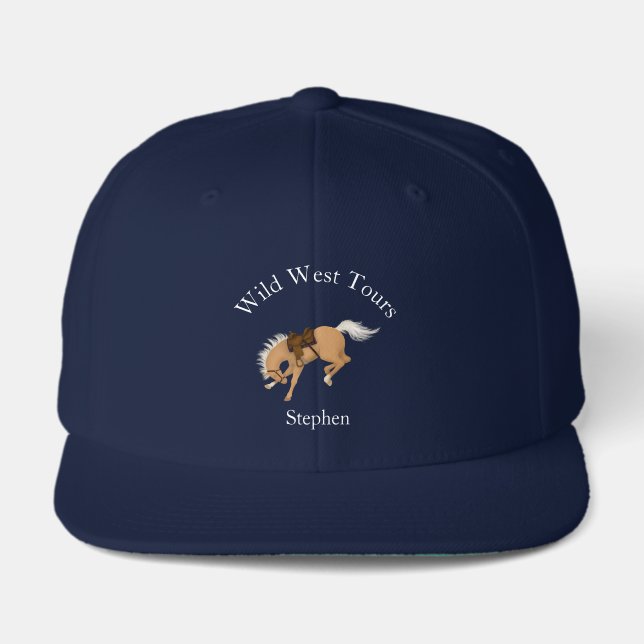 Bucking Palomino Horse Custom Equestrian Visor (Front)