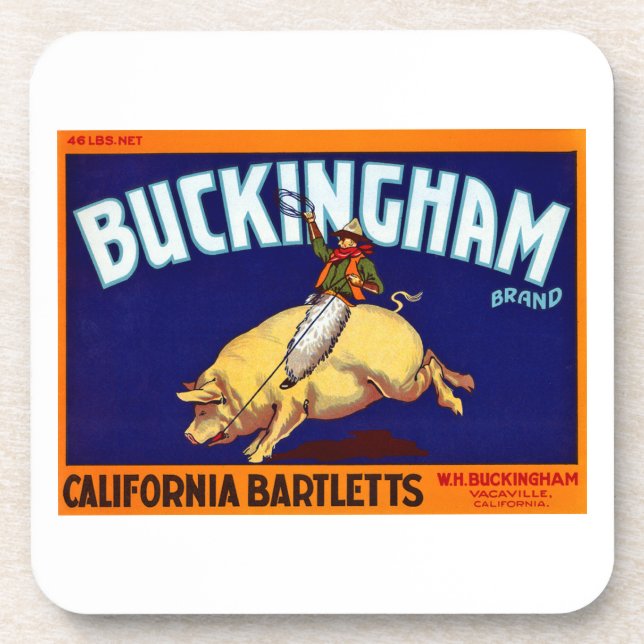 Buckingham Brand California Bartletts Beverage Coaster (Front)