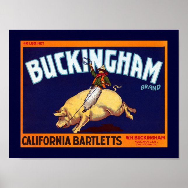 Buckingham Brand California Bartletts Poster (Front)