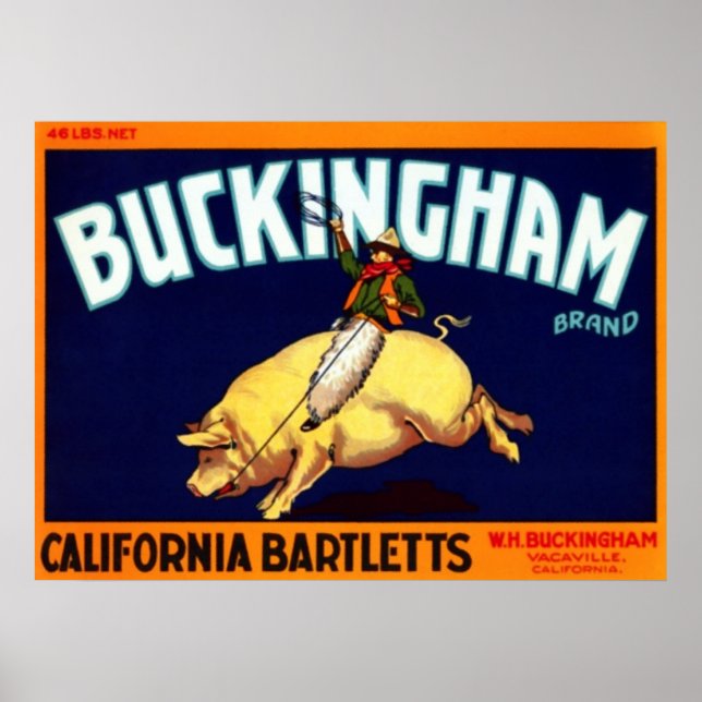 Buckingham California Bartletts Poster (Front)