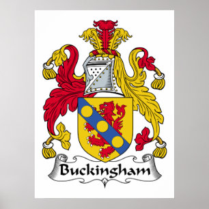 Buckingham Family Crest Poster