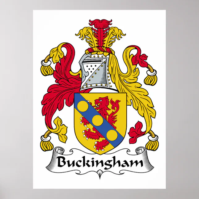 Buckingham Family Crest Poster | Zazzle