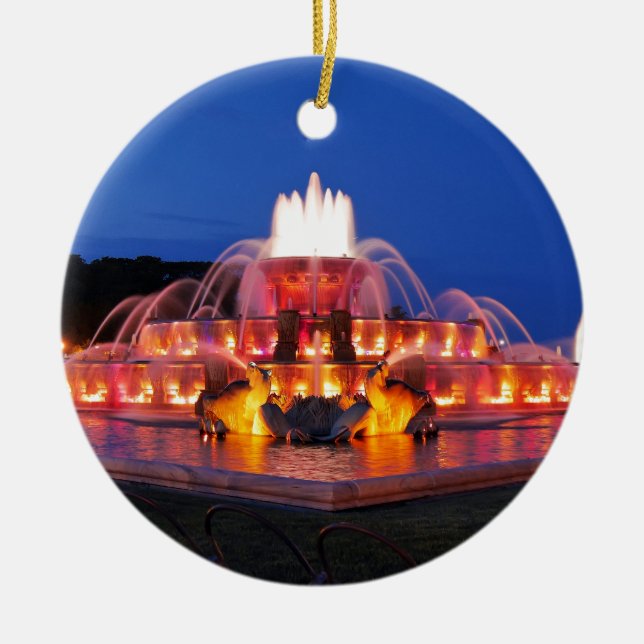 Buckingham Fountain 02.JPG Ceramic Ornament (Front)