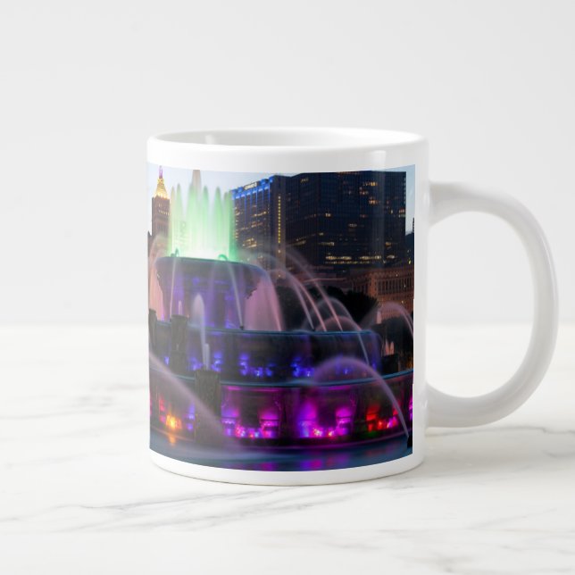 Buckingham Fountain Lit At Night Giant Coffee Mug (Right)