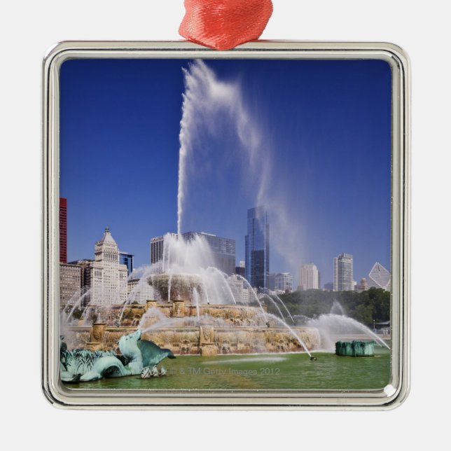 Buckingham Fountain Metal Ornament (Front)
