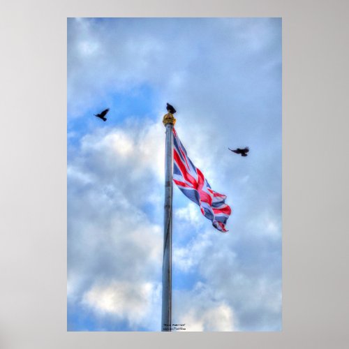 Buckingham Palace Flagpole  Crows London UK Poster