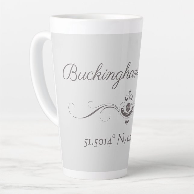 Buckingham Palace Latitude and Longitude Latte Mug (Left Angle)