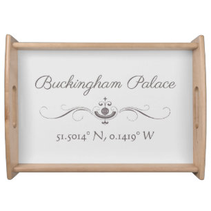 Buckingham Palace Latitude and Longitude  Serving Tray