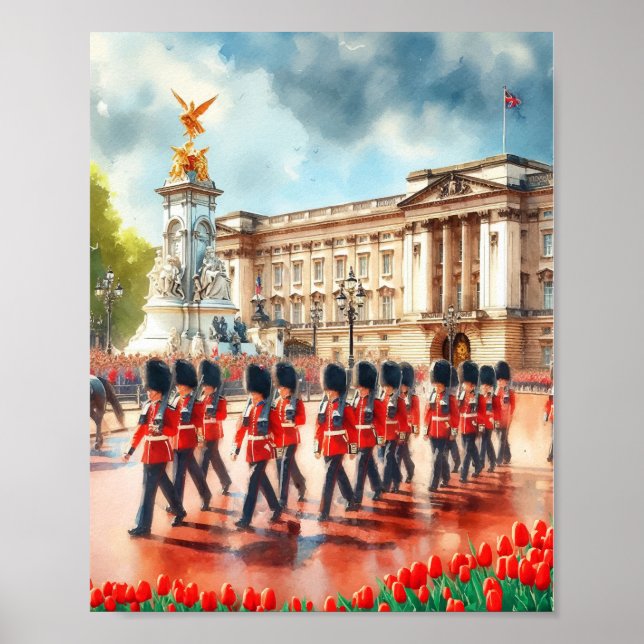 Buckingham Palace London Watercolor Poster (Front)