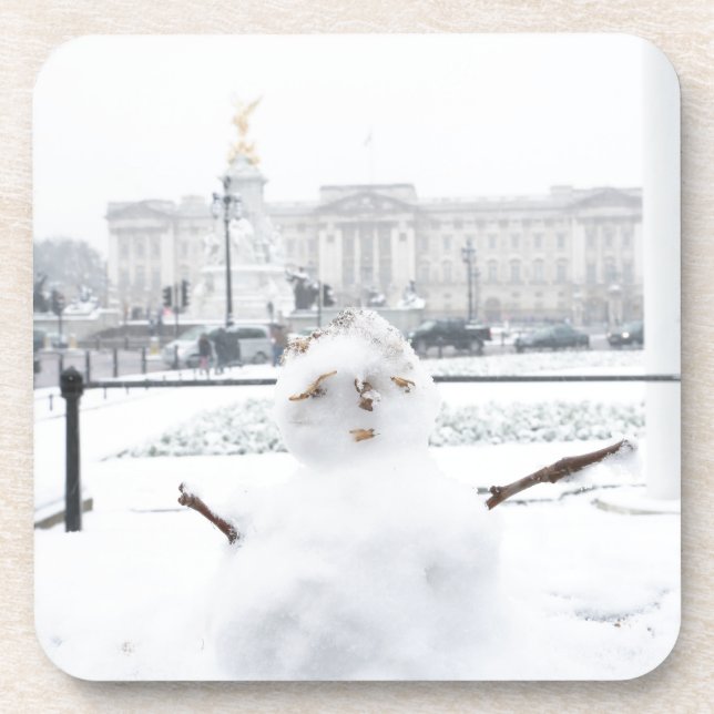 Buckingham Palace snowman London Beverage Coaster (Front)