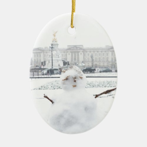 Buckingham Palace snowman London Ceramic Ornament