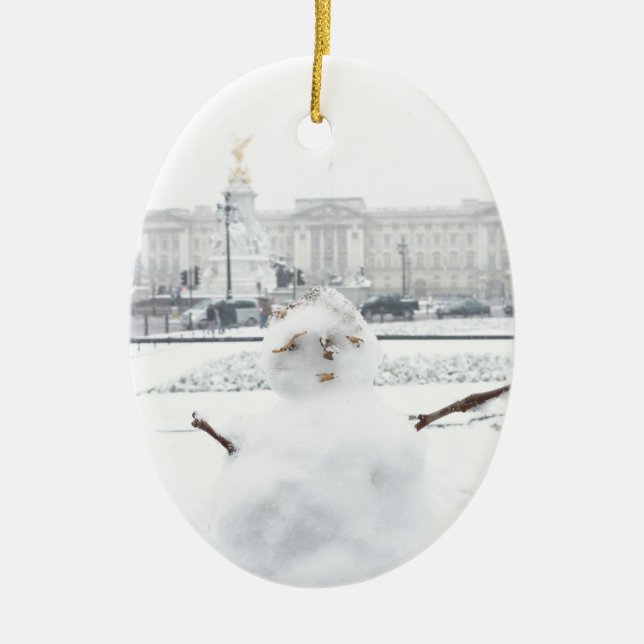 Buckingham Palace snowman London Ceramic Ornament (Front)