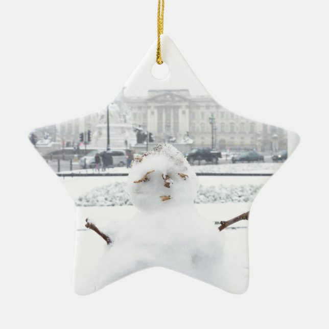 Buckingham Palace snowman London Ceramic Ornament (Front)