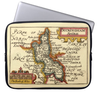 Buckinghamshire County England Old Antiquarian Map Laptop Sleeve