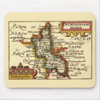 Buckinghamshire County England Old Antiquarian Map Mouse Pad