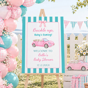 Buckle Up Babys Coming Pink Convertible Welcome Foam Board