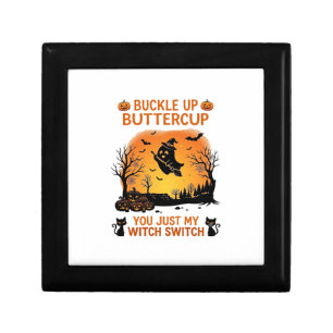 Buckle Up Buttercup Halloween Ghost Witch Hat Broo Gift Box