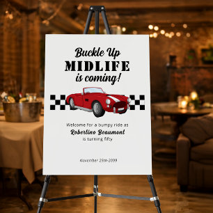 Buckle Up Funny Midlife Car 50th Birthday Foam Board