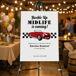 Buckle Up Funny Midlife Car 50th Birthday Foam Board