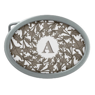 Buckle - Wrought Iron Leaves and Initial Belt Buckle