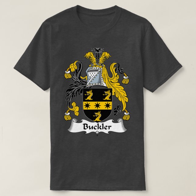 Buckler Coat of Arms Family Crest  T-Shirt (Design Front)