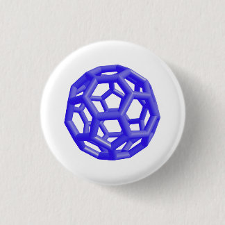 Buckminsterfullerene Molecule (Blue) Button