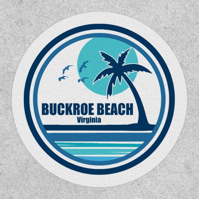 Buckroe Beach Virginia Palm Tree Birds Patch (Front)