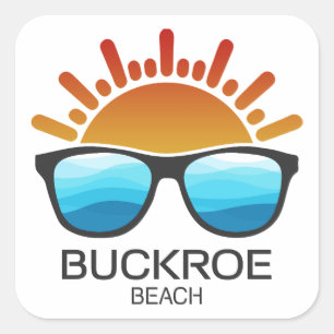 Buckroe Beach Virginia Sunglasses Square Sticker