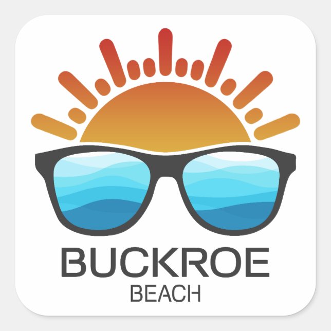 Buckroe Beach Virginia Sunglasses Square Sticker (Front)