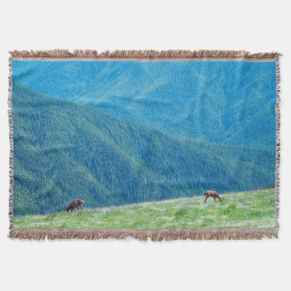 Bucks by the Mountains Throw Blanket