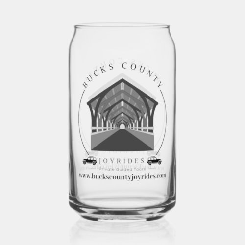 Bucks County Joyrides Logo Can Glass