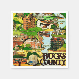 Bucks County PA Postcard Napkins