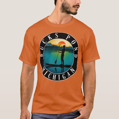 Bucks Pond Paddleboarding Michigan Sunset T_Shirt